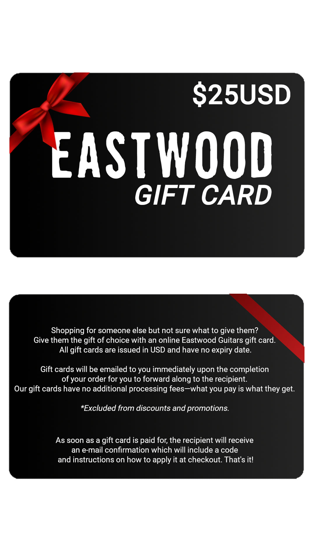 Eastwood Guitars Eastwood Gift Cards $25