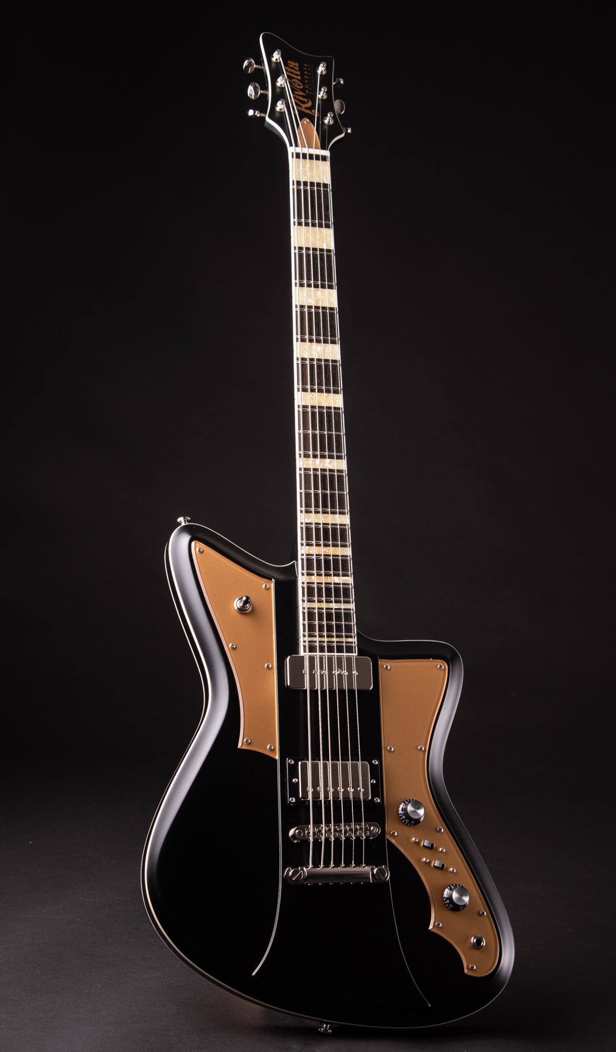 Eastwood Guitars Rivolta Mondata Baritone VIII Toro Black-Satin #color_toro-black-satin