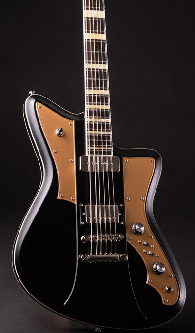 Eastwood Guitars Rivolta Mondata Baritone VIII Toro Black-Satin #color_toro-black-satin